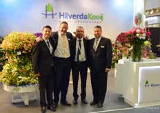 HilverdaKooij, soon to be HilverdeFlorist due to merging with breeder of gerbera Florist Holland, is one of the suppliers of starting material to the Colombian growers (notably alstroemeria). From left to right Alexander Osorio, Marius Kooij, Daniel Tellez, and Jorge Calderon.